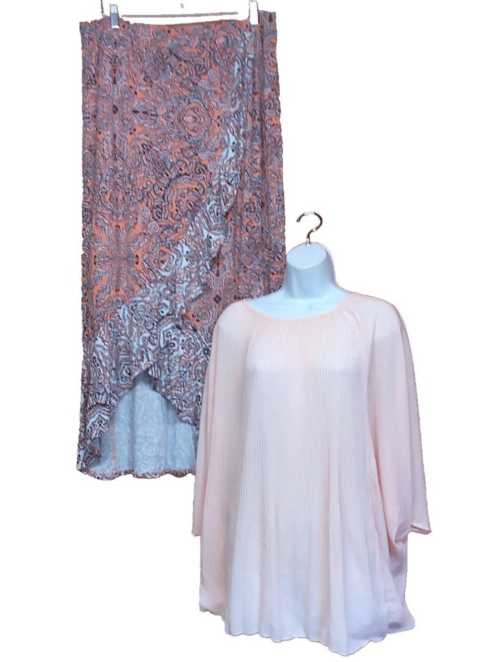 Est. 1946 2 Piece Set Paisley Print Skirt with Blouse Women's Size 14/16W